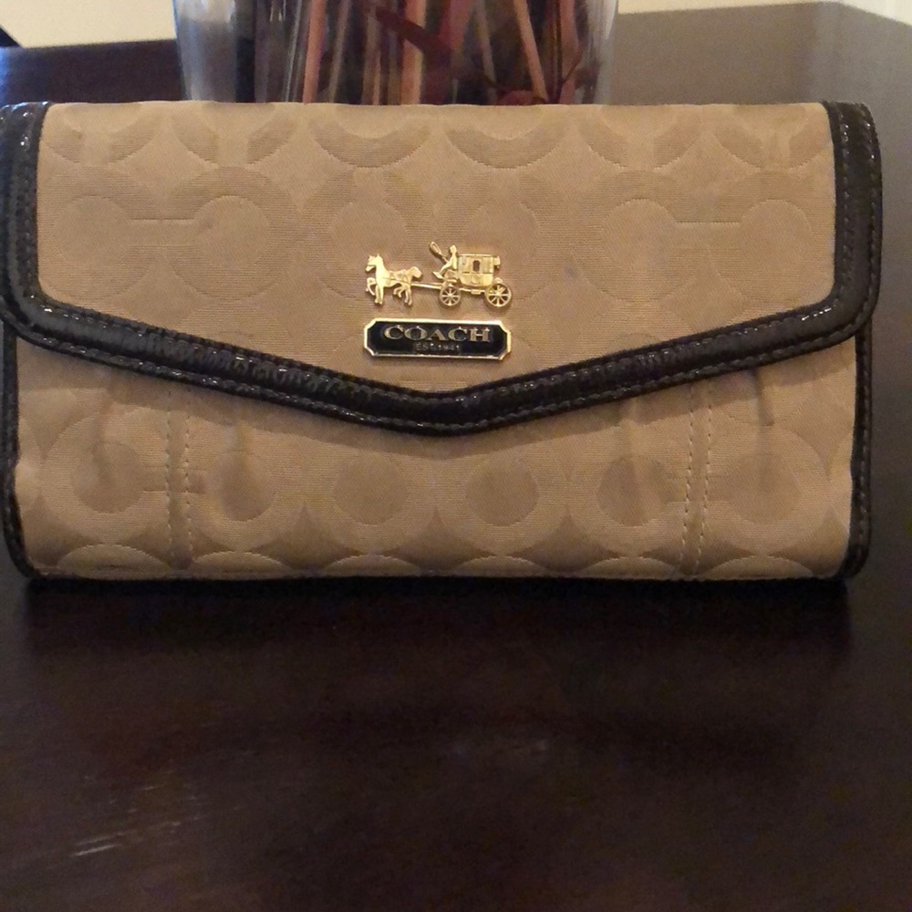 Coach wallet with check compartment beige